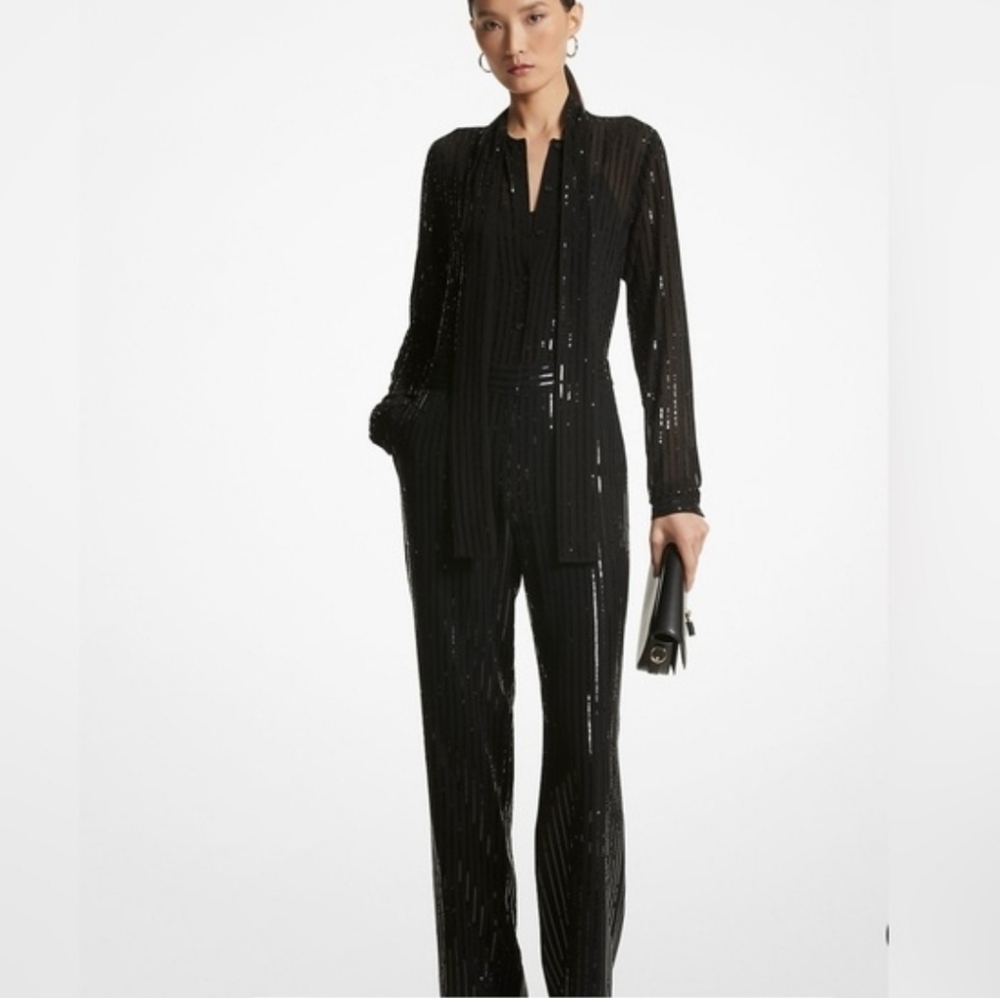 Michael Kors Black Sequin Jumpsuit - Picture 15 of 15
